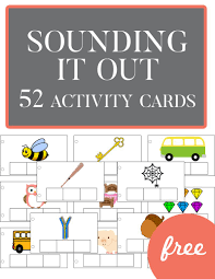 Sounding It Out 52 Free Activity Cards Activity Cards Phonics Activities Cvc Activities