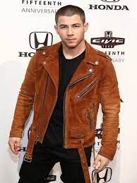 Nick Jonas Amiri Suede Biker Jacket Top Celebs Jackets Suede Biker Jacket Suede Jacket Outfit Leather Jacket
