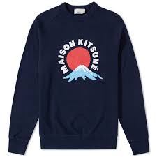 Maison Kitsune Mount Fuji Crew Sweat Navy End