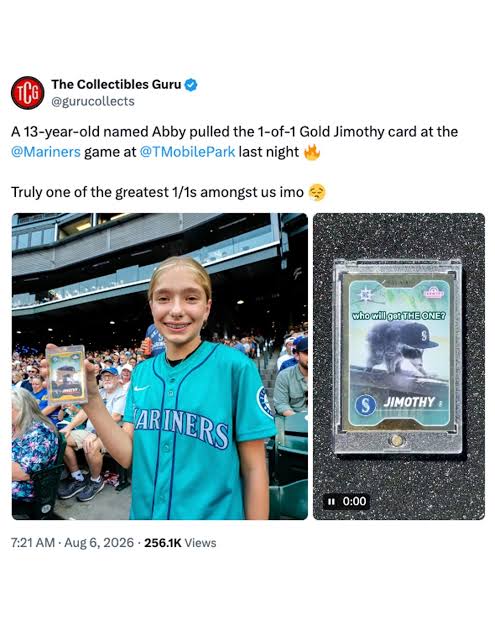 Jimothy is on his way to becoming a FIVE-FIGURE raccoon 🦝 The 1/1 Gol... |  card | TikTok