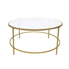 French provincial style round glass coffee table euc. Gold And Clear Coffee Tables Accent Tables The Home Depot