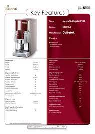 Nescafe alegria coffee machine makrolon 2458 data. Nescafe Alegria 8 150