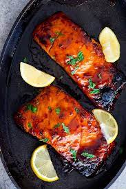 Baked Sticky Apricot Salmon Simply Delicious Recipe Recipes Easy Salmon Recipes Cooking Salmon