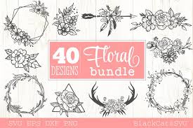 Available in svg, dxf, eps and png formats. Floral Frames Svg Bundle 40 Designs 438210 Cut Files Design Bundles