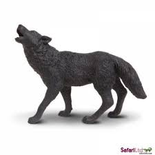 Black Wolf Toy Miniature Replica Howling Black Wolf North American Wildlife Animals Wild