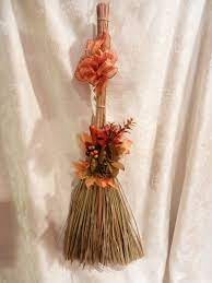 Fall Door Decoration Straw Broom Sage Flower By Creativelycarole 15 00 Fall Door Decorations Door Decorations Fall Door
