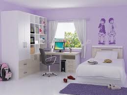 Outstanding Girls Bedroom Ideas Applying Blue Room Color Completed By Wall Decorations Also Furnished Wi Purple Bedroom Decor Small Room Bedroom Simple Bedroom