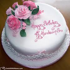 Birthday Wishes With Name And Photo For Sister My Handsom Bro Name Cards And Wishes In 2020 Happy Birthday Cakes For Women Birthday Cake Writing 80 Birthday Cake