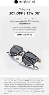 Pinned April 24th 20 Off Everything Online At Sunglasshut Via Promo Code Midspring20 Thecouponsapp Sunglass Hut Coupon Sunglass Hut Shopping Coupons
