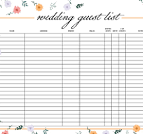Wedding Guest List Templates - 20 FREE Lists | Printabulls