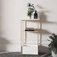 Suitable for living room, family room, home office, work office or any room. Nordic 2 Tier White Bookshelf Freestanding Storage Narrow Bookshelf