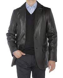 Ln Luciano Natazzi Mens Nappa Leather Blazer 2 Button Modern Fit Jacket Review Leather Blazer Workout Jacket Jackets