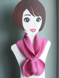 Knitting Pattern Ascot Keyhole Scarf One Skein Project