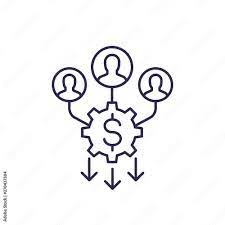Reduce Labor Cost, Line Icon Stock Vector | Adobe Stock