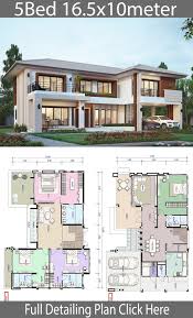 House Design Plan 16 5x10m With 5 Bedrooms Home Design With Plansearch House Projects Architecture Architectural House Plans Sims House Plans