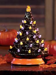 Complete your halloween d cor with this classic nostalgic tree transformed for halloween. Lighted Retro Ceramic Halloween Tree 7 In