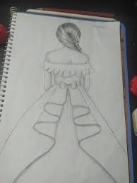 Visit to my channel : Girl With A Beautiful Dress Girl Drawing Silhouette Drawing Girl Drawing Sketches
