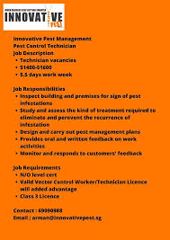 The what they do tab describes the typical duties and responsibilities of workers in the occupation, including what tools and equipment they. Singapore Pest Control Innovative Pest Management Facebook