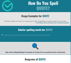 100 spelling famous sayings, quotes and quotation. Correct Spelling For Quote Infographic Spellchecker Net