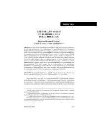 Pdf The Use And Misuse Of Bradford Hill In American Tort Law