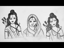 Ram Lakshman Sita Drawing Ram Navami Drawing Step By Step Pencil Drawing Youtube In 2020 Boy And Girl Sketch Pencil Drawings Drawing Sketches