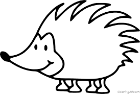 Coloring page for the fall season with a cute hedgehog. Hedgehog Coloring Pages Coloringall