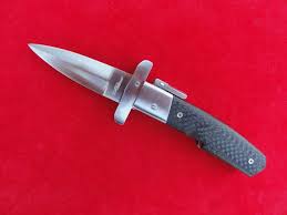 Profil de la lame double tranchant. Couteau Couteau Huitres Rwl34 Carbone Coutelier David Ponson Artisan Coutelier D Art