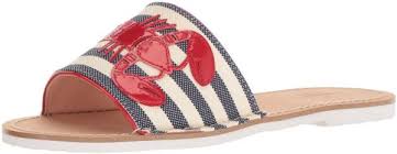 Kate Spade New York Womens Ivonna Sandal Navy Cream Striped Canvas 8 5 Medium Us