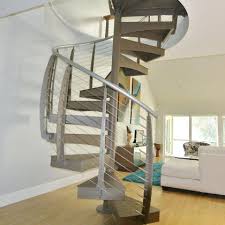 These staircases resemble a corkscrew and may twist 270 degrees or even up to 360 degrees as the stairs. Spiral Staircase With Cable Railing Jupiter Fl Keuka Studios