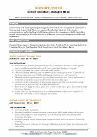 Responsibilities also include production of financial reports; Senior Assistant Manager Resume Samples Qwikresume