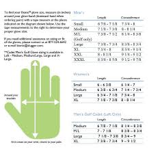 Golf Glove Sizing Images Gloves And Descriptions