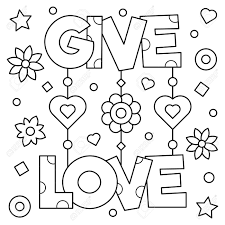 Por que entre todos los dibujos para pintar, existen unos que son diseños de mandalas. Dar Amor Dibujo Para Colorear Ilustracion En Blanco Y Negro Del Vector Ilustraciones Vectoriales Clip Art Vectorizado Libre De Derechos Image 82991419