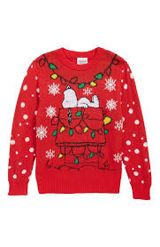 X Peanuts Snoopy Light Up Holiday Sweater Red Christmas Sweater Sweaters Christmas Sweaters