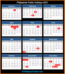 Public holidays and other special days in 200+ countries. Philippines Public Holidays 2021 Holidays Tracker