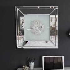 Great savings & free delivery / collection on many items clock cogs products for sale | ebay 60cm Mirrored White And Clear Wall Clock With Moving Gears Picture Perfect Home
