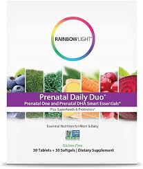 Amazon Com Rainbow Light Prenatal Daily Duo Prenatal One Dha 30 Tablets 30 Softgel Package May Vary Rainbow Light Health Personal Care