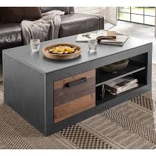 Texture alone is a powerful element. Industrial Design Living Room Coffee Table Berlin 61 In Old Mix Decor
