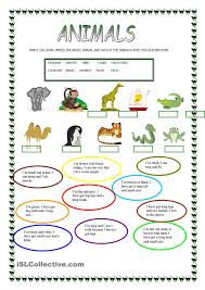 Animals Learn English Animal Lessons Worksheets
