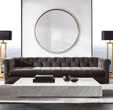 Rh Modern S Modena Chesterfield Fabric Sofa Love The Fabric Color And Tufting Of The Sofa Beautiful Coff Home Decor Living Room Modern Living Room Interior