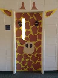 This Giraffe Door Design Caught Our Eyes What Other Animals Might Work Door Decorations Classroom Classroom Door Door Decorations
