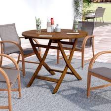 Outdoor Interiors Moana Folding Wooden Dining Table Wayfair Solid Wood Dining Table Wood Dining Table Wooden Dining Tables