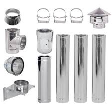 Flue kit Stainless steel Insulated Ø150 (inner diameter), 4.7m ...