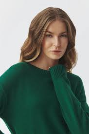 Pulover Clasic De Damă, Cu Decolteu Rotund — Joel cutting OVERSIZE culoare  VERDE