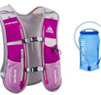 Win.Deeper Ultralichte drinkrugzak, trail-rugzak, drinkvest,  hydratatiepack, fietsrugzak voor hardlopen, kamperen, wandelen (Roze +  waterzak van 1,5 ...
