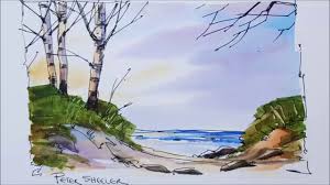 Maybe you would like to learn more about one of these? Easy To Folow Pen And Wash Tutorial Of Beach Sunset In Watercolor Full Video In Realtime Youtube