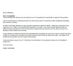 It Consultant Cover Letter Example Icover Org Uk