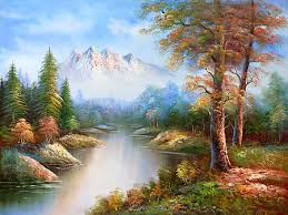 Classic Mountain Landscape Oil Paintings Online