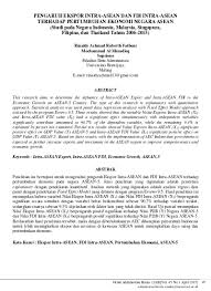 Sejak tahun 2012, perekonomian indonesia telah mengalami banyak gejolak. Pengaruh Ekspor Intra Asean Dan Fdi Intra Asean Terhadap Pertumbuhan Ekonomi Negara Asean Studi Pada Negara Indonesia Malaysia Singapura Filipina Dan Thailand Tahun 2006 2015