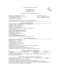 How many sections are included on a msds? Msds 419 Bulk Chemistry Materials