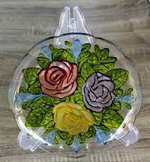 Available in 120x120cm and 80x80cm. Amazon Com Stained Glass Painting Painted In Recycled Flower Glass Plate In High Relief Decorative Decoration Of The Home To Place With Table Support Handmade